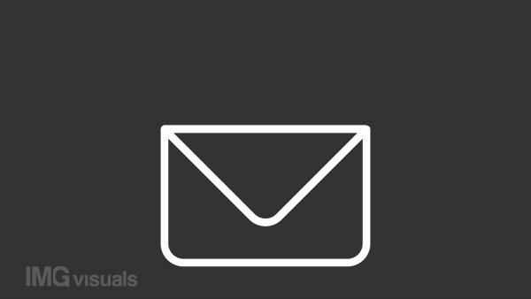 Animated email setting white icon. Envelope opening with spinning gear line animation. User preferences. Loop HD video with chroma key, alpha channel, transparent background. Outline motion graphic