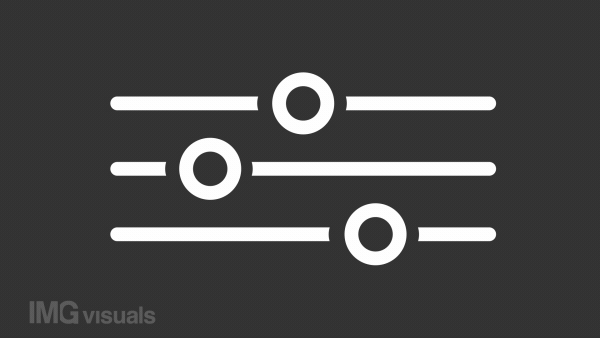 Animated equalizer white line icon. Slider bar switching animation. Media control. User preferences. Loop HD video with chroma key, alpha channel, transparent background. Outline motion graphic