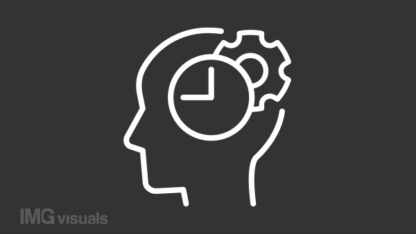 Animated cognition white line icon. Time for thinking process. Loop HD video with chroma key, alpha channel on transparent background, black solid background. Outline motion graphic animation