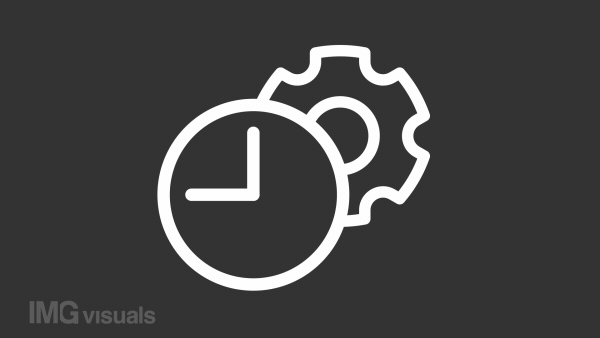 Animated operation white line icon. Processing time. Wait-animation. Loop HD video with chroma key, alpha channel on transparent background, black solid background. Outline motion graphic animation