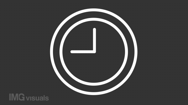 Animated timer error white line icon. Clock with cross mark. Loop HD video with chroma key, alpha channel on transparent background, black solid background. Outline motion graphic animation