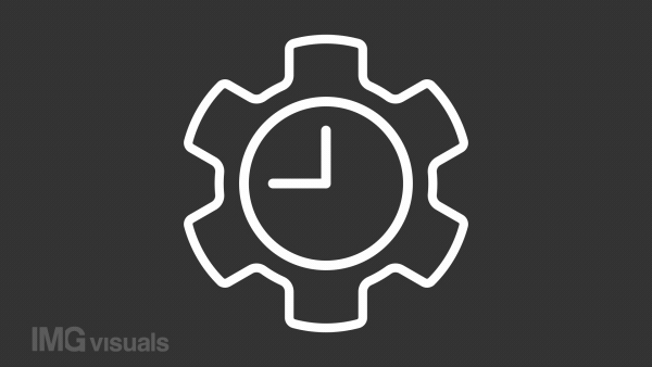 Animated manage time white line icon. Planning and organization. Loop HD video with chroma key, alpha channel on transparent background, black solid background. Outline motion graphic animation