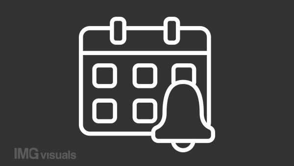 Animated calendar white line icon