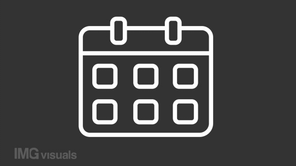 Animated accept date white line icon. Calendar with checkmark. Loop HD video with chroma key, alpha channel on transparent background, black solid background. Outline motion graphic animation