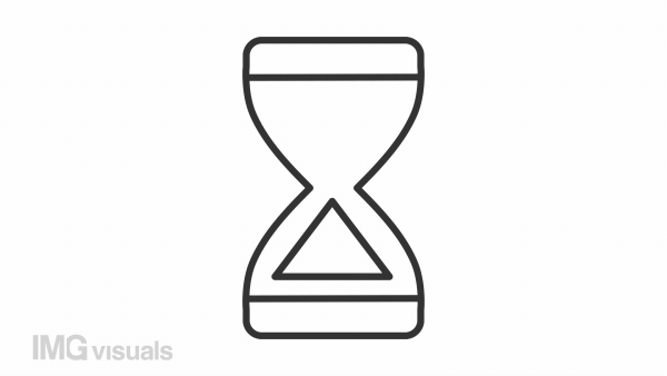 Animated sand clock linear icon. Wait-animation for web page. Loading progress indicator. Seamless loop HD video with alpha channel on transparent background. Outline motion graphic animation