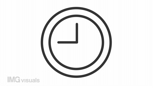 Animated timer error linear icon. Clock with cross mark. Time management failure. Seamless loop HD video with alpha channel on transparent background. Outline motion graphic animation