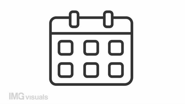 Animated approve date linear icon. Calendar with checkmark. Accept appointment. Seamless loop HD video with alpha channel on transparent background. Outline motion graphic animation