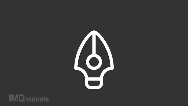 Pen tool white animated icon. Creative profession line animation. Designer software. Artistic expression. Isolated illustration on dark background. Transition alpha video. Motion graphic
