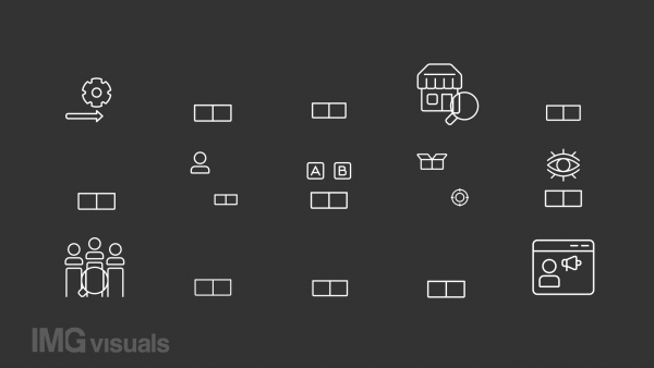 Product management animation library. Business strategy animated white line icons. Software development. Isolated illustrations on dark background. Transition alpha. HD video. Icon pack