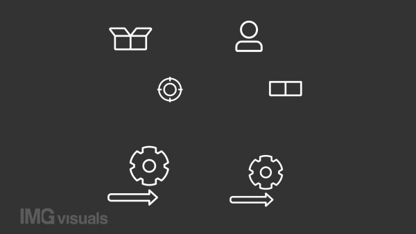 Development animation library. Business process animated white line icons. User experience. Life cycle. E commerce. Isolated illustrations on dark background. Transition alpha. HD video. Icon pack