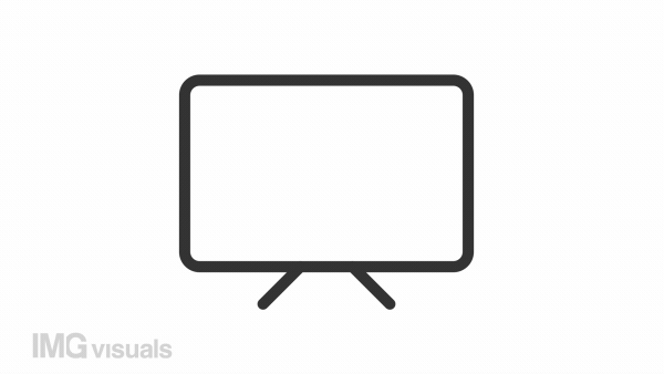 Presentation board animated icon. Business chart line animation. Annual report. Marketing strategy. Data analysis. Black illustration on white background. HD video with alpha channel. Motion graphic