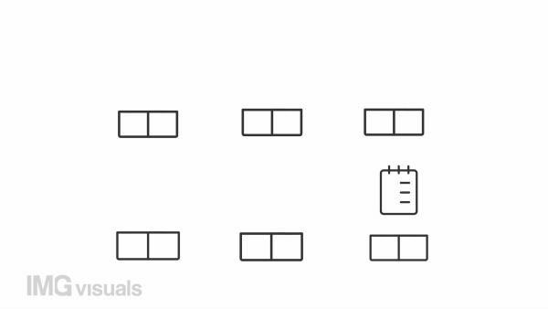 Product launch animation set. Innovation management animated line icons. Objects flying out from paper boxes. Black illustrations on white background. HD video with alpha channel. Motion graphic
