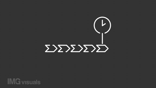 Chronology white line animation. Animated timeline white icon. Events in order. Sequence chart. Project management. Isolated illustration on dark background. Transition alpha video. Motion graphic