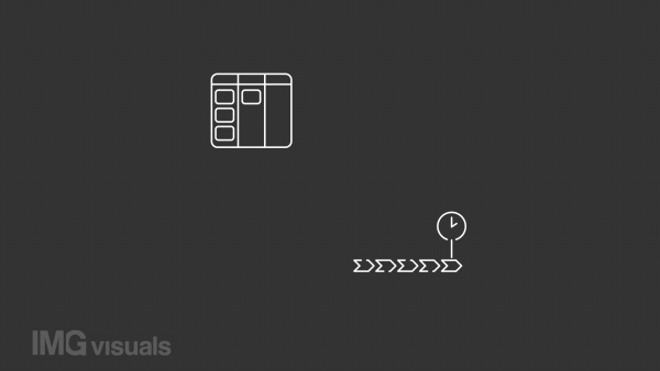 Project management animations. Animated flowcharts white line icons. Step by step process. Work plan. Isolated illustrations on dark background. Transition alpha. HD video. Icon pack
