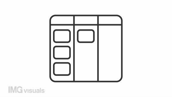 Kanban line animation. Board with notes animated icon. Workflow management. Work in progress. Schedule system. Black illustration on white background. HD video with alpha channel. Motion graphic