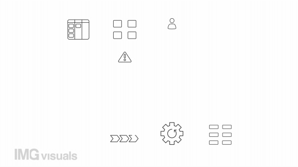 Animated diagrams icons. Flowcharts line animation library. Project management. Process infographic. Black illustrations on white background. HD video with alpha channel. Motion graphic