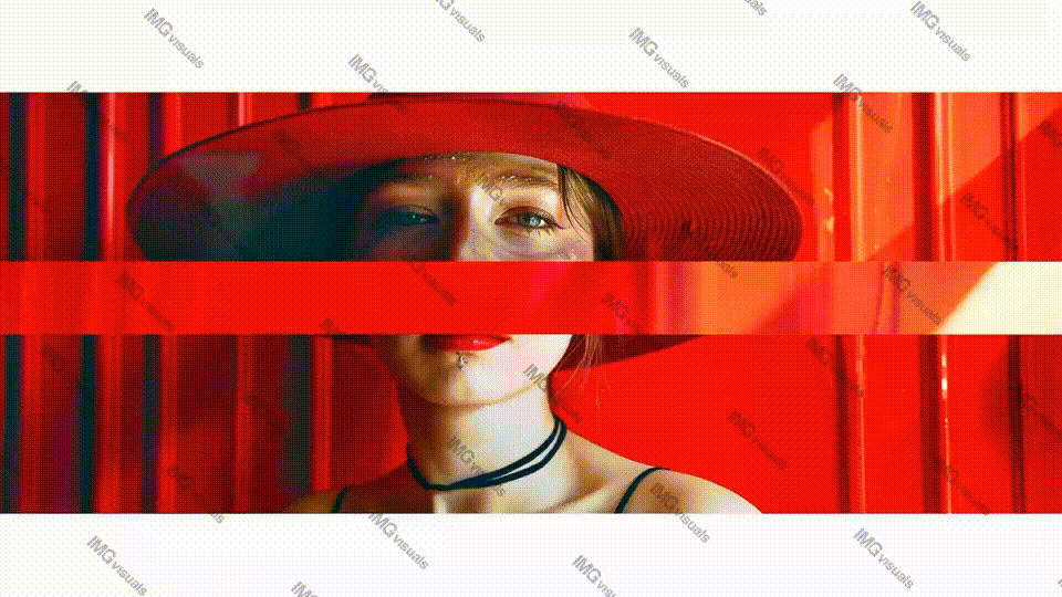 Artistic portrait of young woman in red hat video animation, ai generated