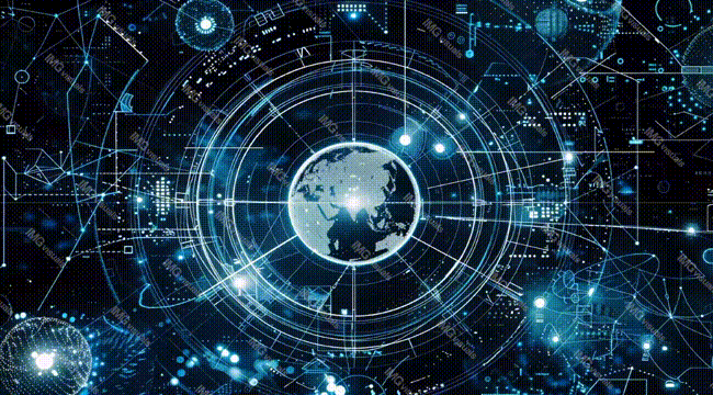 Digital intricate network of lines and circles video animation, ai generated