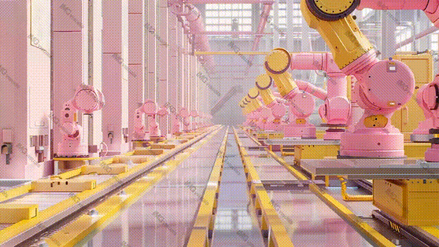 Modern manufacturing video animation, ai generated