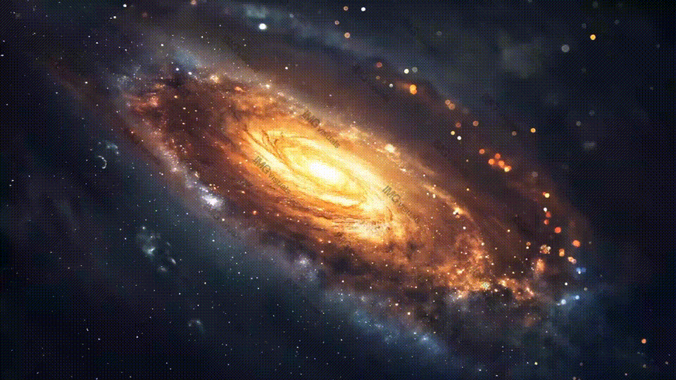 Sparkling spiral galaxy teeming with countless stars video animation, ai generated