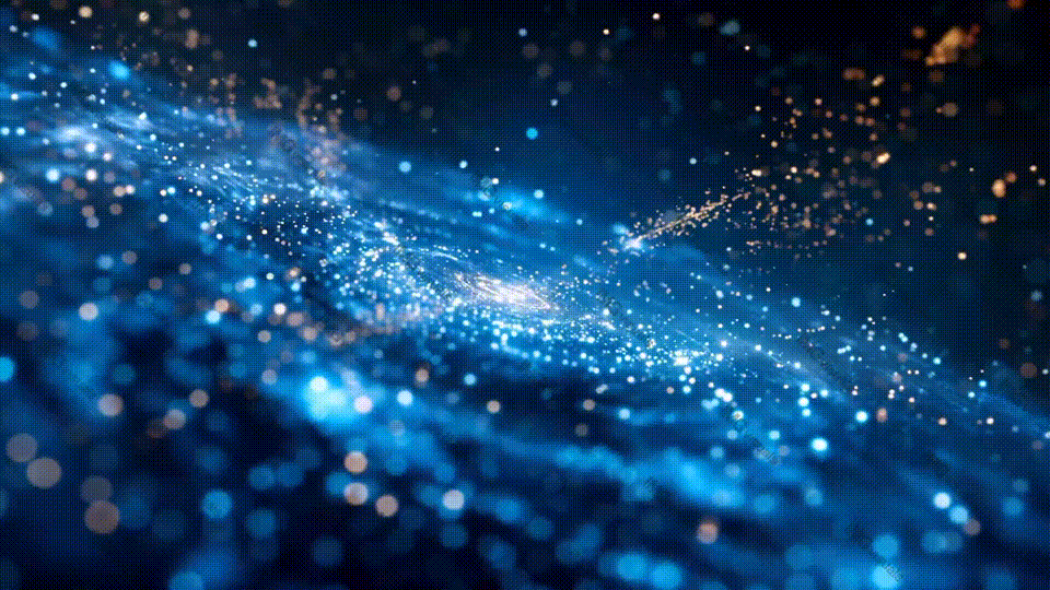 Radiant blue spiral galaxy glowing with countless stars, cosmic dust video animation, ai generated