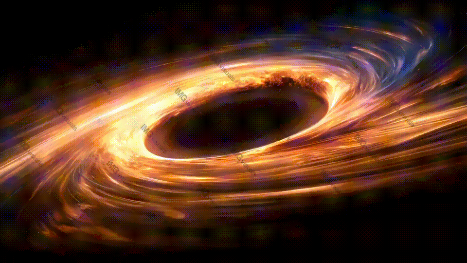 Fiery black hole swirl video animation, ai generated