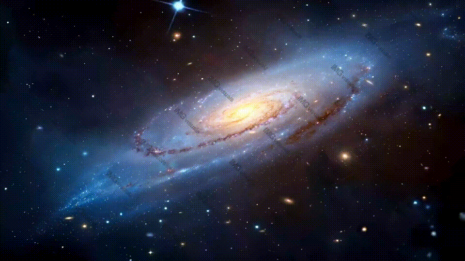 Andromeda galaxy glow surrounded by countless stars video animation, ai generated