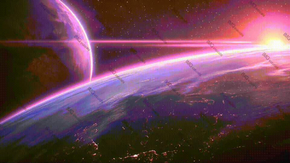 Breathtaking cosmic sunrise bathes Earth in vibrant purple hues video animation, ai generated