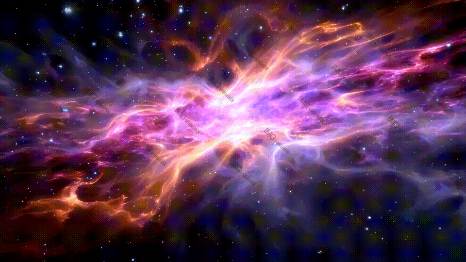 Radiant nebula explosion video animation, ai generated