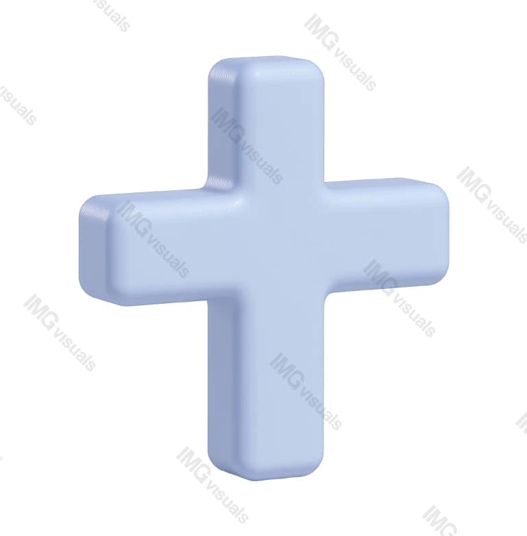 Minimalist matte pastel purple plus symbol transparent image, ai generated. Healthcare industry. First aid emergency sign isolated cutout 3d render. Medical logo cut out clipart design element png