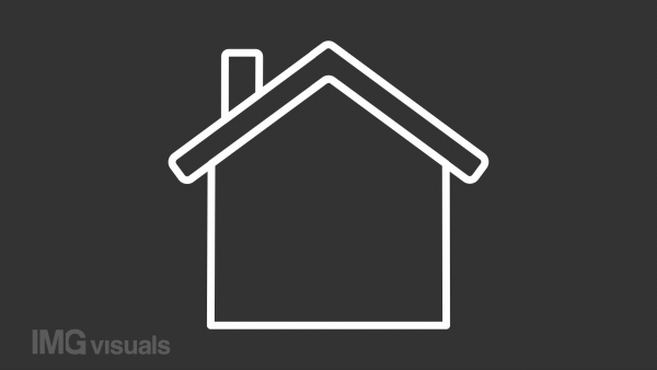 Home location white line animation. Map pointer. House searching. Property value estimator. Seamless loop HD video with alpha channel on transparent background. Animated outline icon for night mode