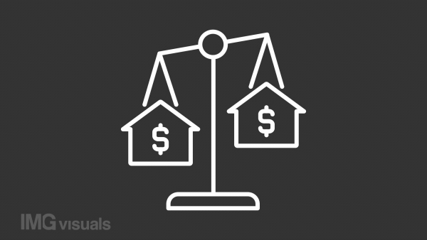 Estate valuation white animation. Cost approach. Home appraisal. Market value. Seamless loop HD video with alpha channel on transparent background. Animated outline icon for night mode