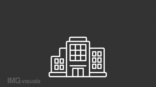 Building amenities white animation. Multifamily housing. Additional features. Seamless loop HD video with alpha channel on transparent background. Animated outline icon for night mode