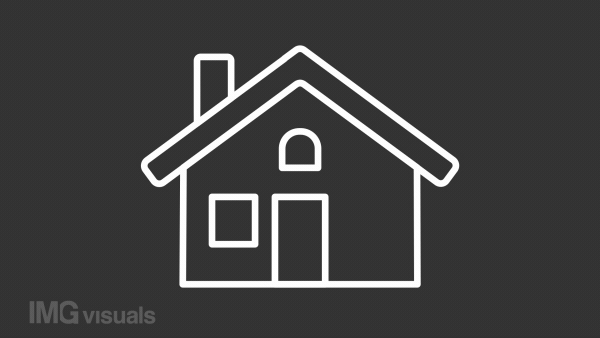 House price white line animation. Buying home. Construction cost. Real estate market. Seamless loop HD video with alpha channel on transparent background. Animated outline icon for night mode