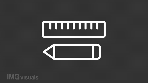 Animated pencil and ruler white icon. School supplies. Accurate measuring. Seamless loop HD video with alpha channel on transparent background. Outline motion graphic animation for night mode