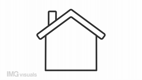 Home location linear animation. Map pointer. House searching. Property value estimator. Finding building. Seamless loop HD video with alpha channel on transparent background. Animated outline icon