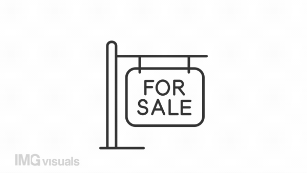 Animated sold home sign linear icon. Real estate business. Housing market. Property investment. Seamless loop HD video with alpha channel on transparent background. Outline motion graphic animation
