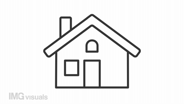 House price linear animation. Buying home. Construction cost. Property value. Real estate market. Seamless loop HD video with alpha channel on transparent background. Animated outline icon