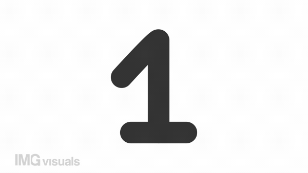 Number counting linear animation. Countdown intro. Chronometer timer. One two three. Lets start. Seamless loop HD video with alpha channel on transparent background. Animated outline icon