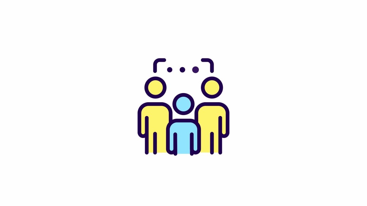 Animated group-think color icon. Common misconception. Team setting. Consensus making. Seamless loop HD video with alpha channel on transparent background. Simple filled line motion graphic animation