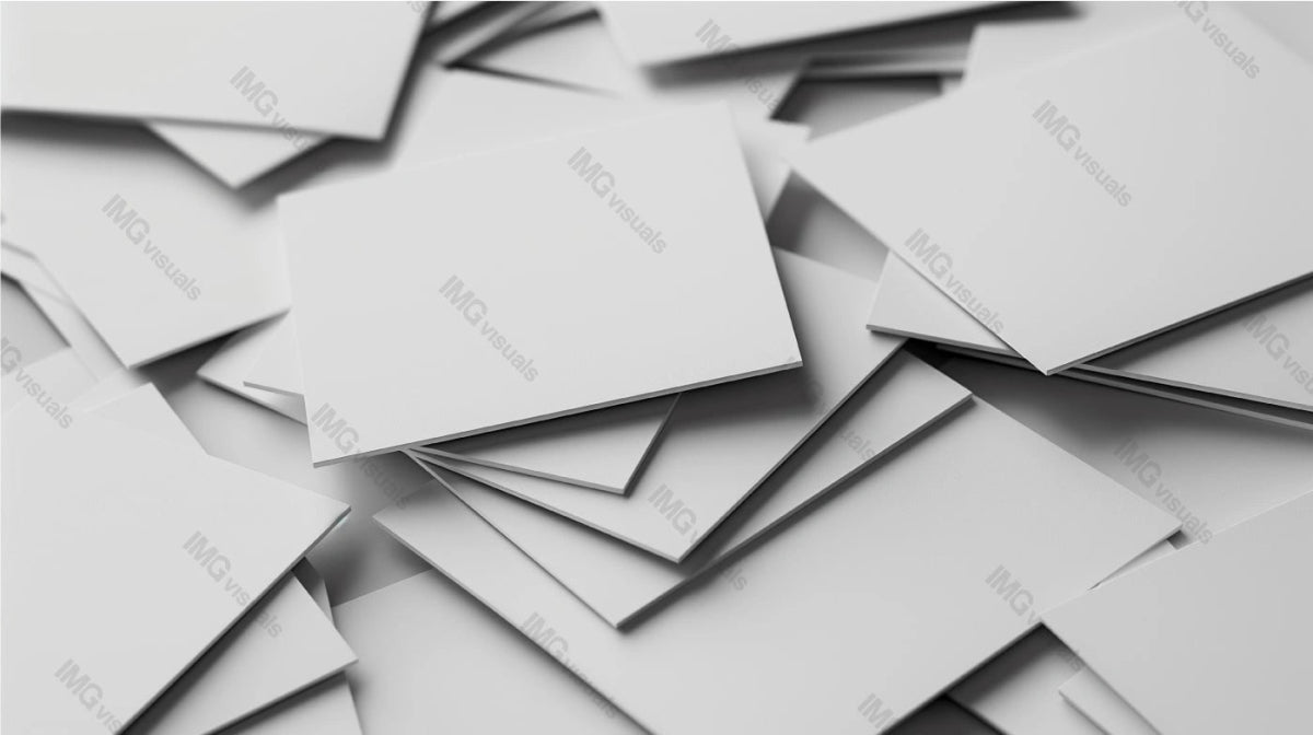 Close-up view pile of blank white business cards mockup, ai generated. Minimalistic design businesscards template advertising image. Potential for customization, professional use mock up realistic