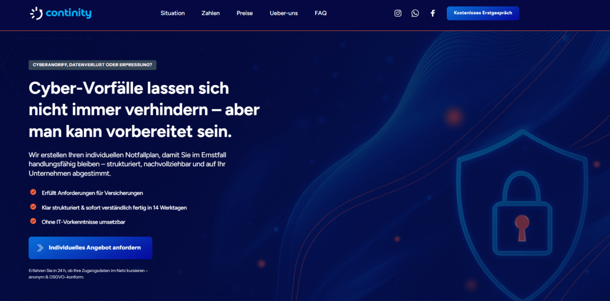 Continuity – Website Visual Design Package - Final payment