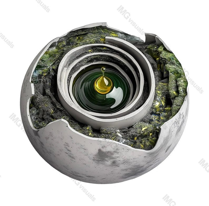 Futuristic layered mechanical eye in cracked organic shell transparent image, ai generated. High-tech innovation isolated cutout 3d render. Cybernetic enhancement cut out clipart design element png