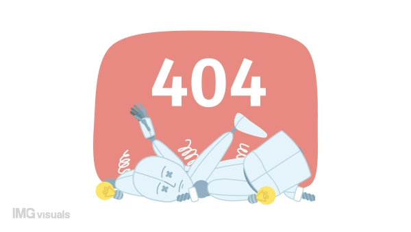 Animated damaged robot 404 error. Ruined machine. Empty state 4K video footage with alpha channel transparency. Flash message. Color failed loading animation for broken link, web design