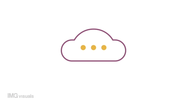 Animated blank rain cloud indicator. Computing service. 4K video footage with alpha channel transparency. Website preloader. Download, upload progress. Simple loading icon animation for web UI design
