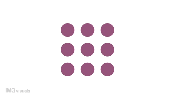 Animated disappearing dots indicator. Missing circles. 4K video footage with alpha channel transparency. Website preloader. Download, upload progress. Simple loading icon animation for web UI design