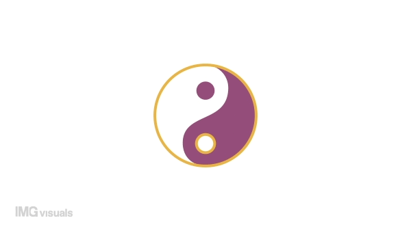 Animated yinyang harmony indicator. Chinese taoism. 4K video footage with alpha channel transparency. Website preloader. Download, upload progress. Simple loading icon animation for web UI design