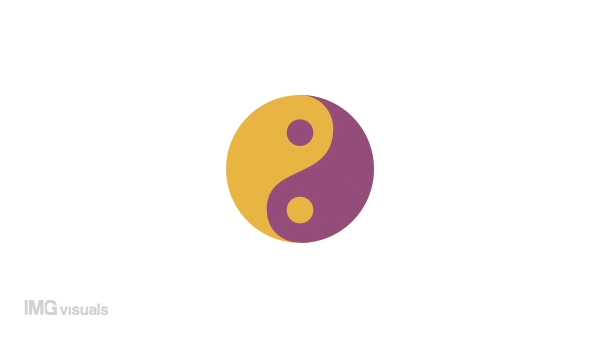 Animated spinning yin yang indicator. Energies balance. 4K video footage with alpha channel transparency. Website preloader. Download, upload progress. Simple loading icon animation for web UI design