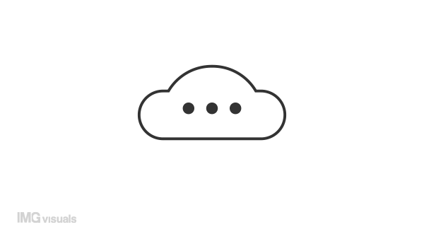 Animated blank rain cloud loader. Computing service. Simple black and white loading icon. 4K video footage with alpha channel transparency. Wait-animation progress indicator for web UI design