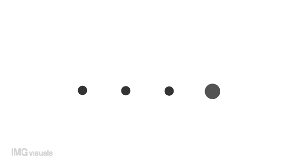 Animated 4 dots blinking loader. Ellipsis. Simple black and white loading icon. 4K video footage with alpha channel transparency. Wait-animation progress indicator for web UI design
